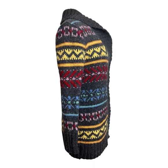 Lord & Taylor Cardigan Sweater Women S Wool Blend Fair Isle Button Shawl Collar - Picture 2 of 8